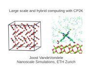 Large scale and hybrid computing with CP2K - Prace Training Portal