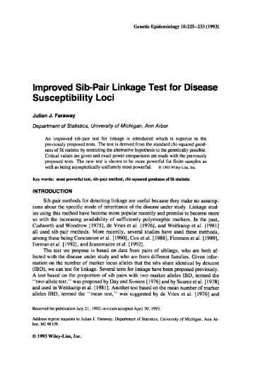 Improved Sib-Pair Linkage Test for Disease Susceptibility Loci