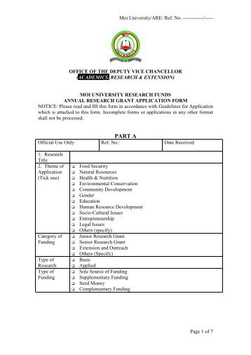 MOI UNIVERSITY Pssp Application Forms