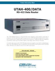 UTAH-400-DATA Brochure.indd - Utah Scientific