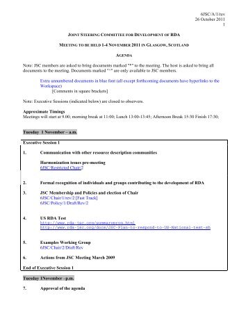 AGENDA APRIL 2006 MEETING - Joint Steering Committee for ...