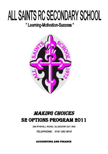 Option Brochure - All Saints Secondary School