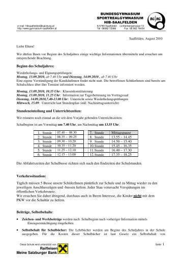 Elternbrief(Tagesbetreuung) Nr. 1 (pdf) - HIB Saalfelden