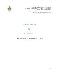 Course Outline for ECNG 1016 - Faculty of Engineering - The ...