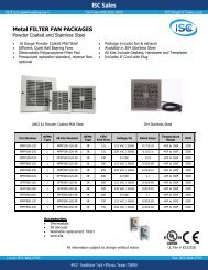 Metal FILTER FAN PACKAGES - ISC Enclosure Cooling