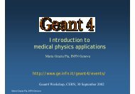 Introduction to medical physics applications - Geant4 - CERN