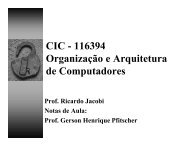 CIC - 116394 OrganizaÃ§Ã£o e Arquitetura de Computadores - UnB