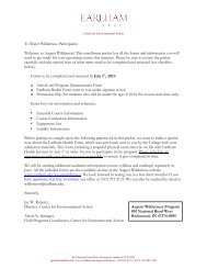 August Wilderness Water Enrollment Packet - Earlham College