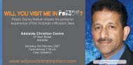 Flyer about Pastor Danny Nalliah's visit to Adelaide