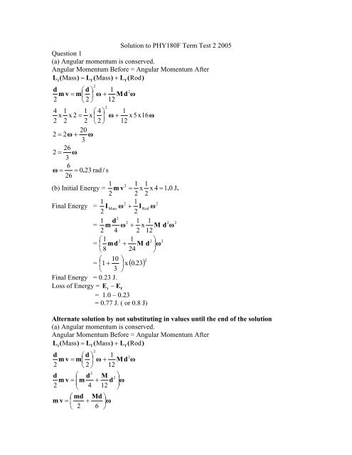 Term Test 2 Solutions