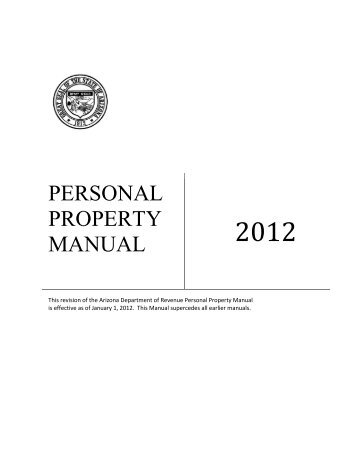 Personal Property Manual - Arizona Department of Revenue