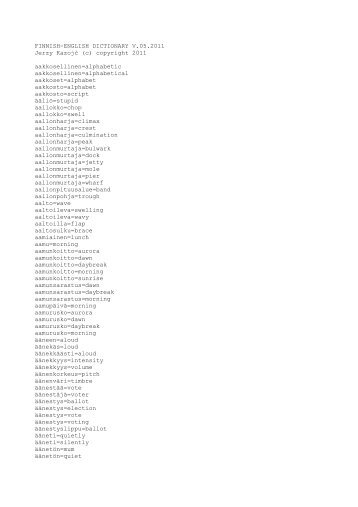 FINNISH-ENGLISH DICTIONARY V - slowniki.org.pl