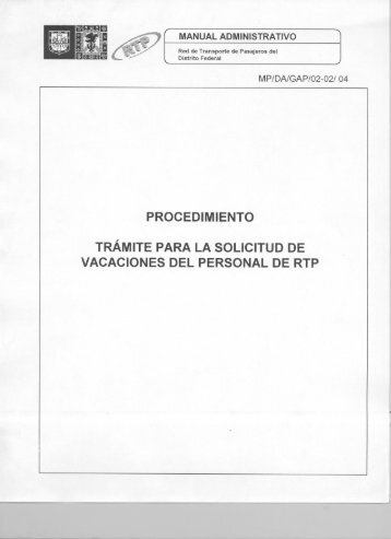 PROCEDIMIENTO TRÃMITE PARA LA SOLICITUD DE ... - RTP