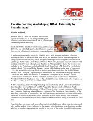 Creative Writing Workshop @ BRAC University by Shamim Azad