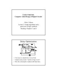 CS/EE 5740/6740: Computer Aided Design of Digital Circuits