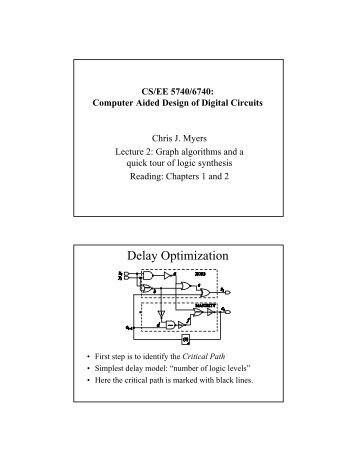 CS/EE 5740/6740: Computer Aided Design of Digital Circuits