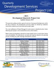 Project List Cover - Development Services - City of Oxnard