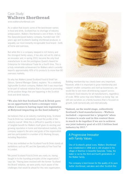 Case Study - Walkers Shortbread - Scotland Food and Drink