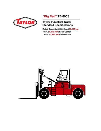 Spec Sheet - Taylor Machine Works