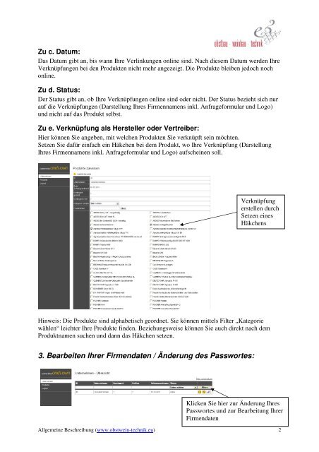 Allgemeine Beschreibung - Obstbau - Weinbau - Technik