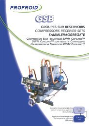 groupeS Sur reSerVoIrS COMPRESSORS RECEIVER ... - Profroid