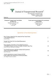 COMPLETE Journal of Transpersonal Research, 2012, Vol. 4