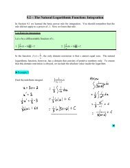 5.2 â The Natural Logarithmic Function: Integration