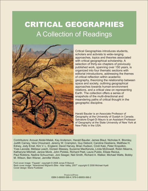 Critical Geographies: A Collection of Readings - Praxis (e)Press