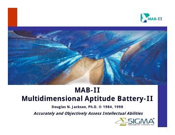 MAB-II Multidimensional Aptitude Battery-II - Sigma Assessment ...