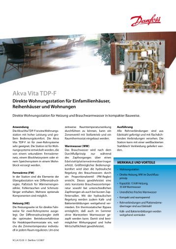 Akva Vita TDP-F - FernwÃ¤rme-Komponenten - Danfoss GmbH