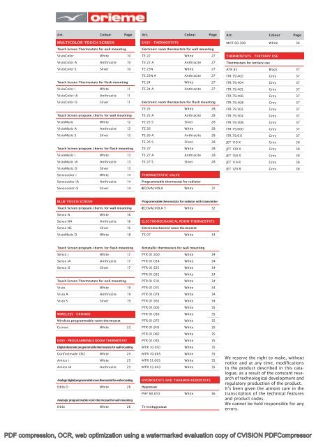 TEMPERATURE CONTROL - AIRCO line