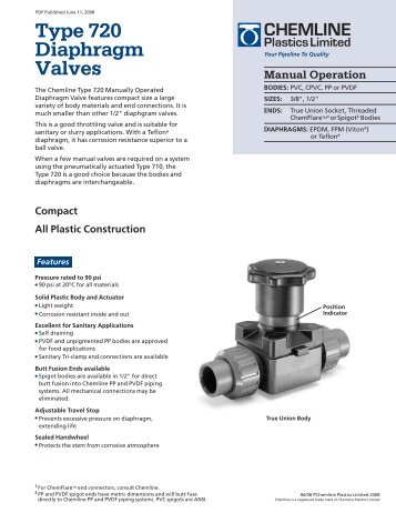 Type 720 Diaphragm Valves - Kube Engineering