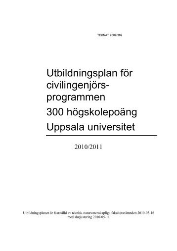 Examenskriterier - Teknisk-naturvetenskapliga fakulteten - Uppsala ...