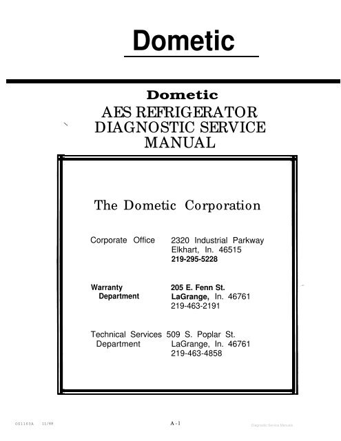 Dometic AES Service Manual (2134KB) - Bryant RV Services