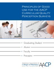 Principles of Good Use for the AACP Curriculum Quality Perception ...