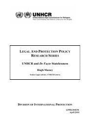 UNHCR and De Facto Statelessness - Refworld