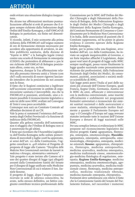 Giugno 2009 - Ordine dei Medici di Bologna