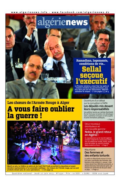 Fr-27-06-2013 - AlgÃ©rie news quotidien national d'information