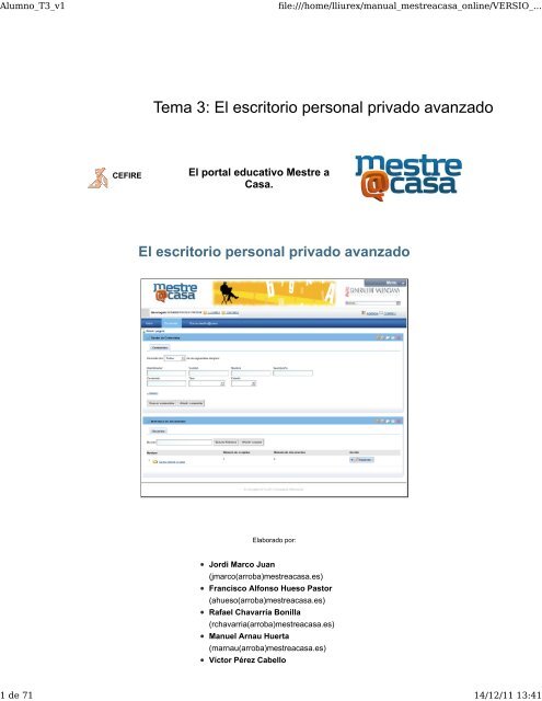 Tema 3: El escritorio personal privado avanzado - Cefire