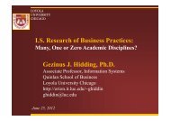 I.S. Research of Business Practices: Gezinus J. Hidding, Ph.D.