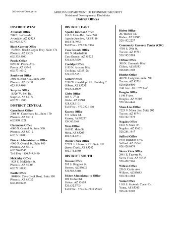 District Offices - Arizona Department of Economic Security