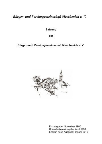 BÃ¼rger- und Vereinsgemeinschaft Meschenich e. V. Satzung der ...