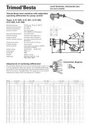 Adjustment of switching differential Trimod Besta level switches with ...