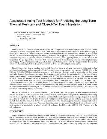 Accelerated Aging Test Methods for Predicting the Long Term ...