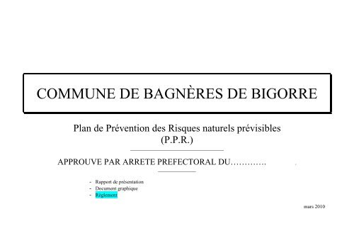 Règlement - Bagnères de Bigorre