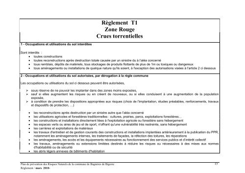 Règlement - Bagnères de Bigorre