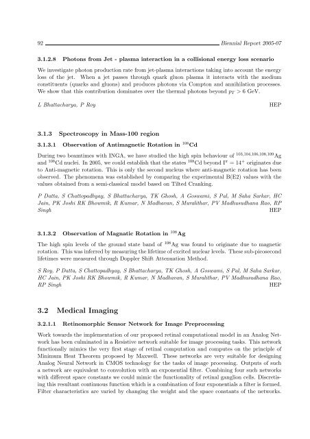 Biennial Report 2005-2007 - Saha Institute of Nuclear Physics