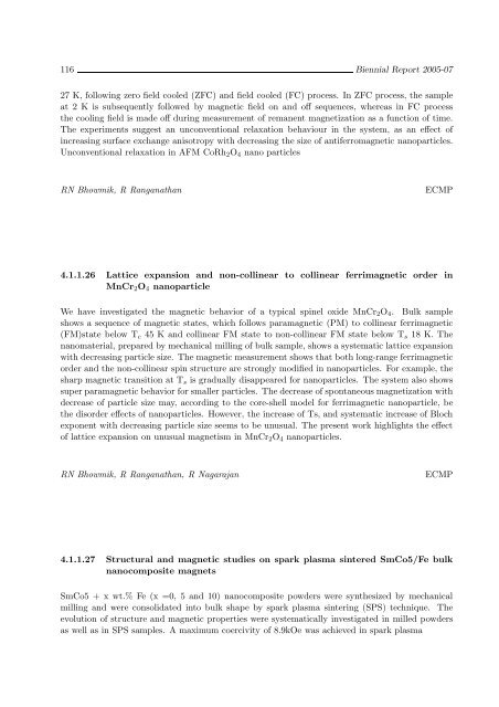 Biennial Report 2005-2007 - Saha Institute of Nuclear Physics