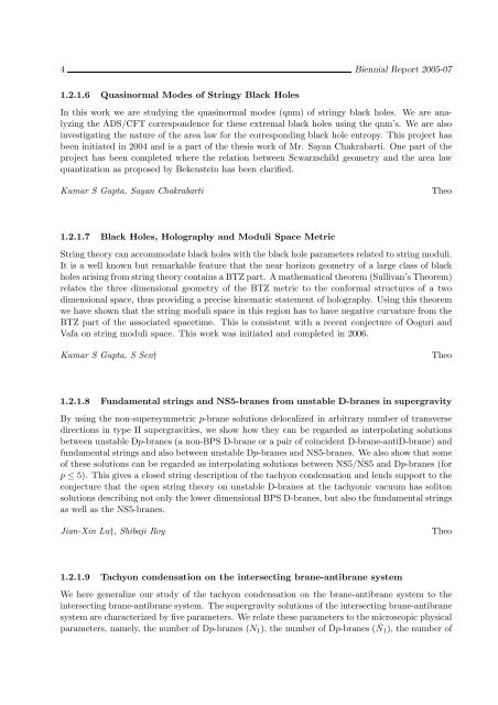 Biennial Report 2005-2007 - Saha Institute of Nuclear Physics