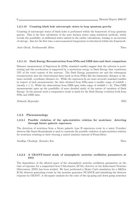 Biennial Report 2005-2007 - Saha Institute of Nuclear Physics